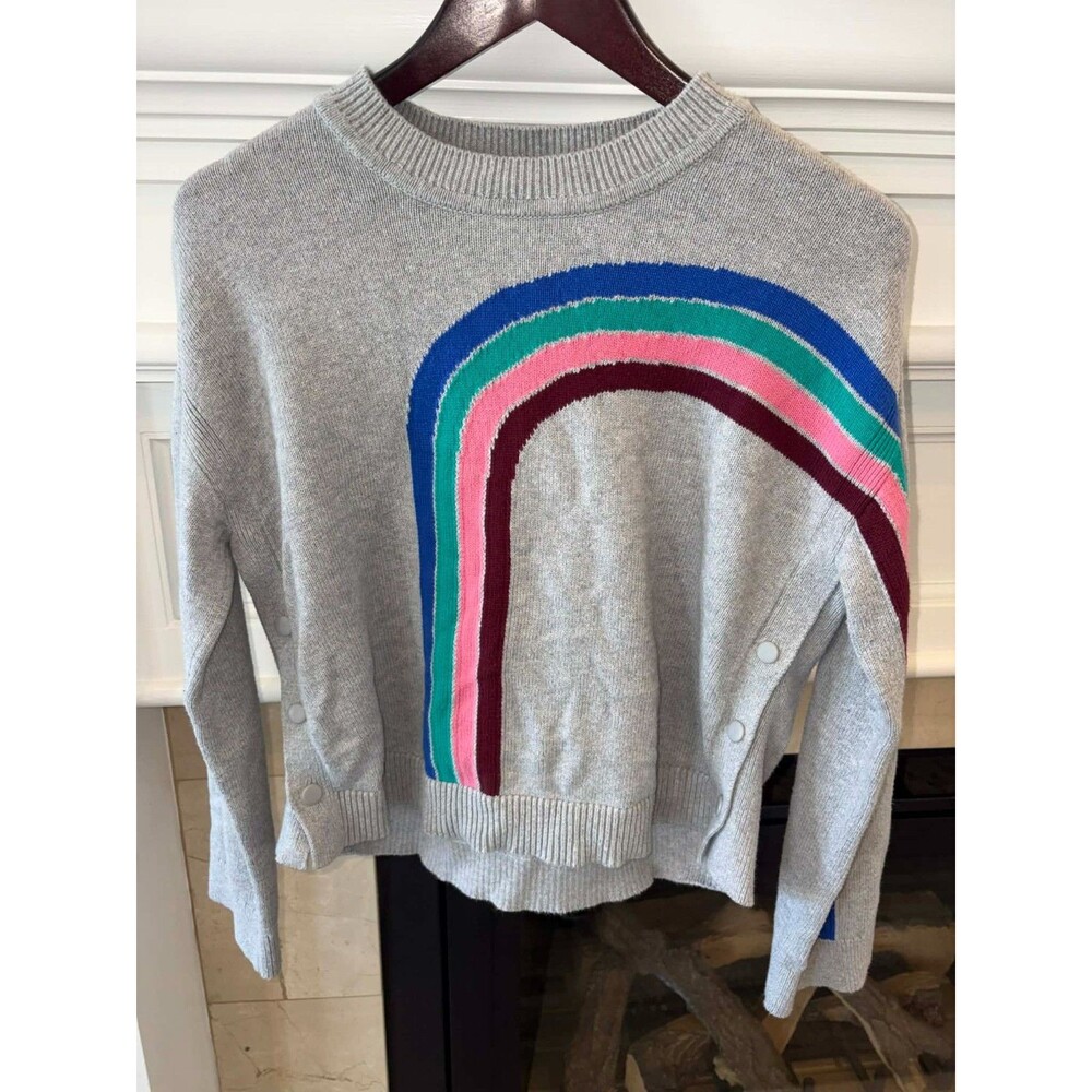 Size XS Adorable Lou & Grey Sweater - A Touch of Rainbow! 🌈